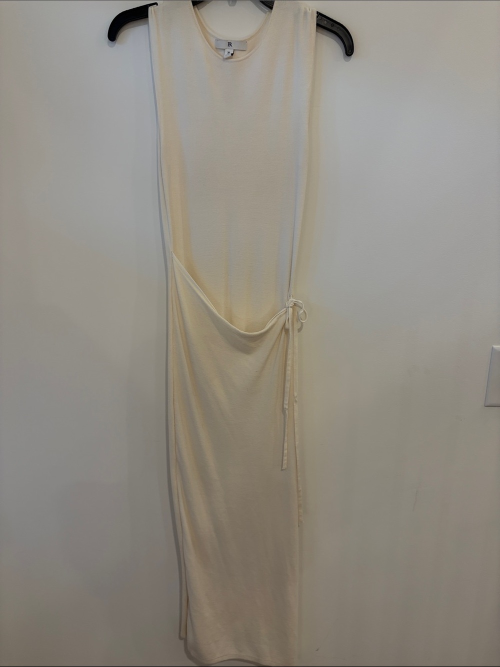 Banana republic Sleeveless Cream Drawstring Maxi Dress
